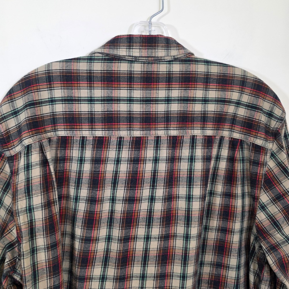 Prana Mens Shirt Organic Cotton Plaid Flannel Button Down Standard Fit Large L - Picture 8 of 9